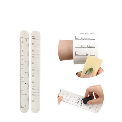Large Silicone Memo Slap Wristband With Integrated Ruler
