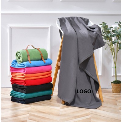 39 1/3" x 59" Portable Camping Roll Up Polar Fleece Blanket