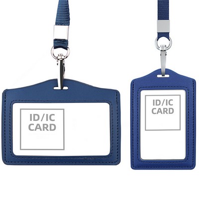 Leather Badge Holder w/Lanyard