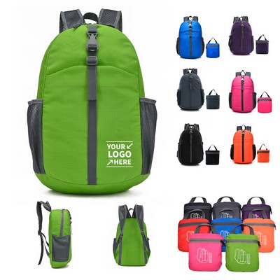 Folding Backpack w/Front Zipper
