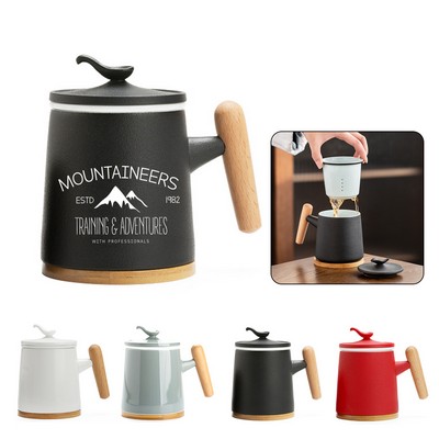 10oz Ceramic Mug with Coaster & Infuser