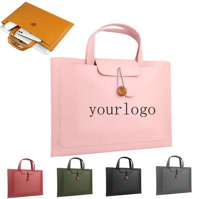Leather Portable Laptop Briefcase