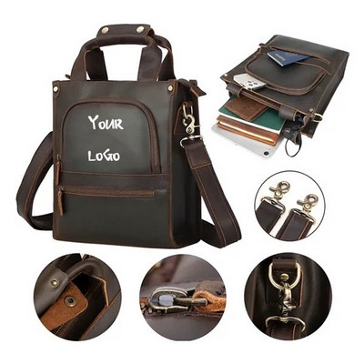 Vintage Leather Crossbody Messenger Bag Handbag