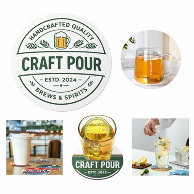 Full Color Printed Paper Coasters - 4" Round