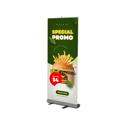 Monza Fx Retractable Banner Stand Kit, Vinyl 33"W x 80"H