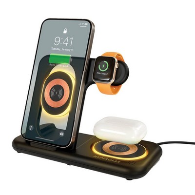 HyperGear PowerFold X-Ray 4-in-1 Foldable Wireless Charging Stand with 15W Wireless Fast Charge