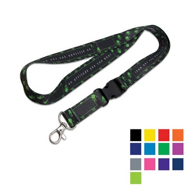 Custom 1" Polyester Lanyard w/ Lobster Claw & Buckle Release