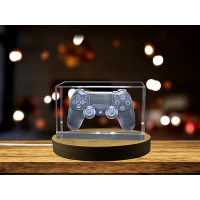 Game Controller 3D Engraved Crystal Trophy - Gaming Memorabilia & Collectible