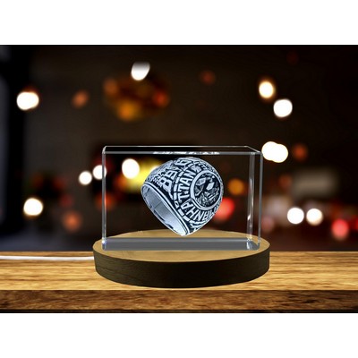 Legacy of Achievement College Ring 3D Engraved Crystal Trophy for Academic Excellence