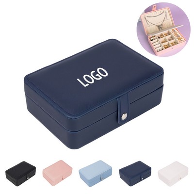 Pu Leather Rectangle Jewelry Storage Case