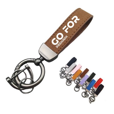 Universal Durable Leather 360 Degree Rotatable Keychain