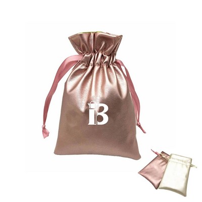 PU Leather Waterproof Jewelry Drawstring Bag