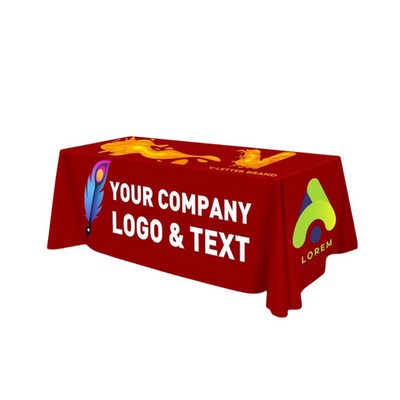 8' Full Color Flat 4 sided Tablecloth