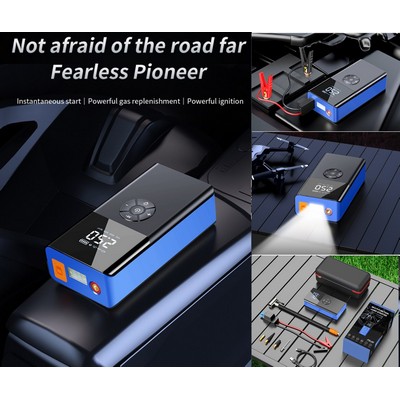 Car Jumper Emergency Battery Booster with Air Compressor 8000mah