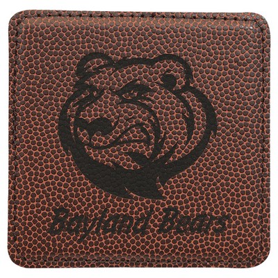 4" x 4" Square Football Leatherette Coaster