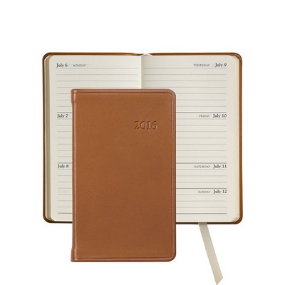5" Personal Pocket Journal w/Traditional Leather Cover