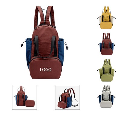 High-Capacity Versatile Backpack with Detachable Pouch
