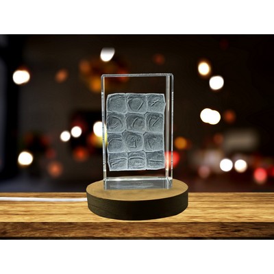 Hawaiian Bread 3D Engraved Crystal Trophy Award w/LED Base Light