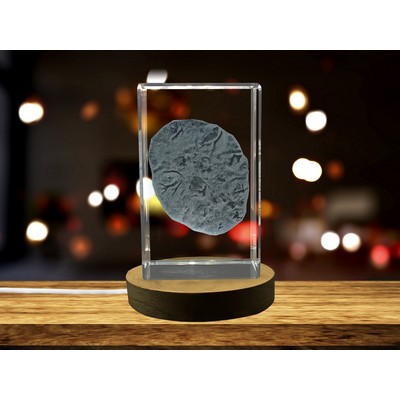 Naan Bread 3D Engraved Crystal Gift w/LED Base Light - Culinary Recognition