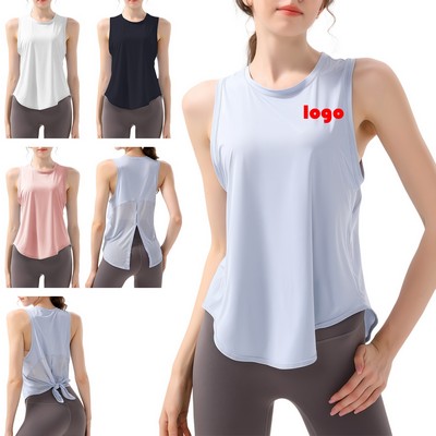 Women's Mesh Tie-Back Yoga Tank Top