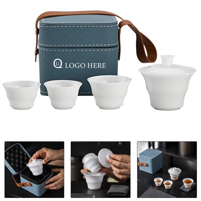 Stackable Ceramic Tea Set For Travel