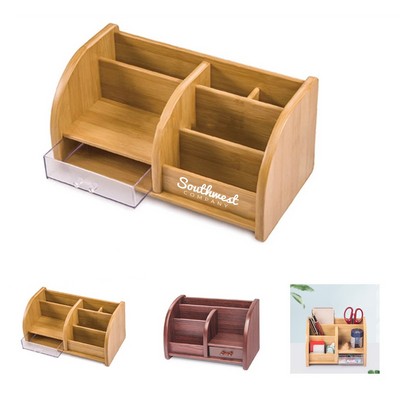 Bamboo Organizer with Pen Holder