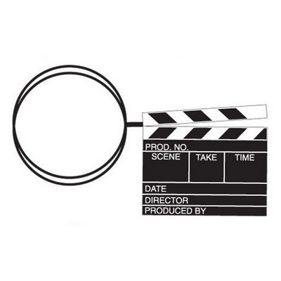 Clapboard Executive Key Chain w/Mirrored Back (3")