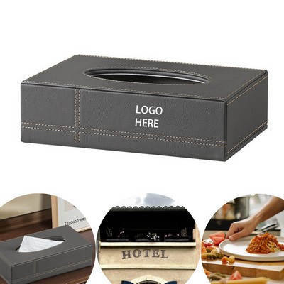Luxury PU Leather Tissue Box Holders Black Magnetic Lid Home Office Car Decor