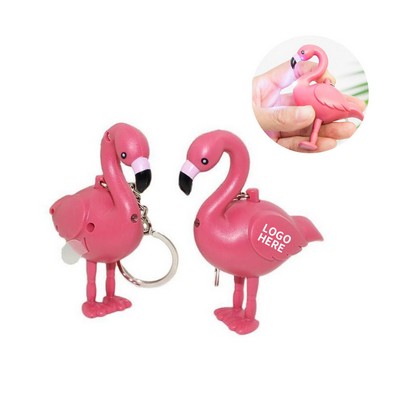 Pink Flamingo LED & Sound Keychain