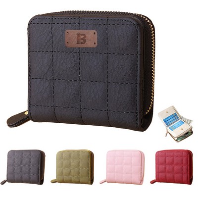 Mini Multi-Slot Wallet w/ Zipper Closure