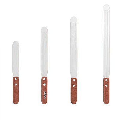 Rosewood Handle Stainless Steel Offset Cake Icing Spatula
