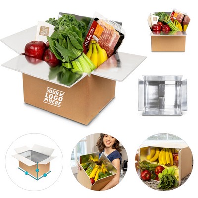 14" x 12" x 10" Nice Pack Insulated Aluminum Frozen Food Reusable Cooler Shipping Box