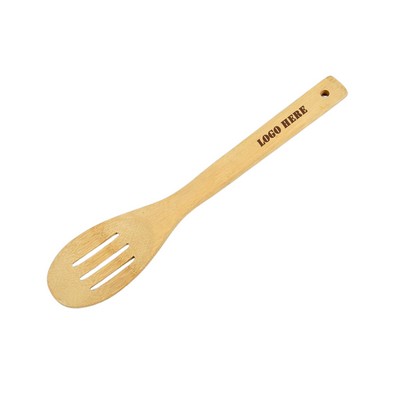 12" Bamboo Serving Slotted Spoon