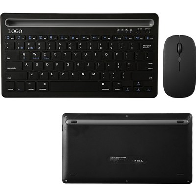 Wireless Keyboard And Mouse Combo With Phone Tablet Holder