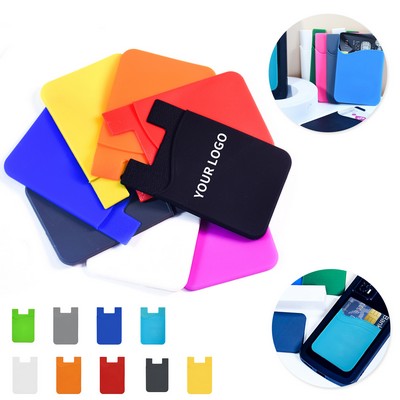 Adhesive Silicone Phone Card Holder Pocket