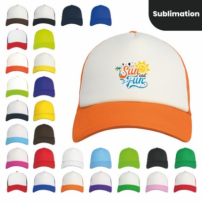 Custom 5 Panel Unstructured Mesh Back Trucker Cap