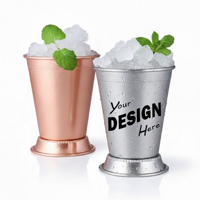 12oz Beaded Trim Stainless Steel Mint Julep Cup