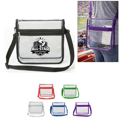 Stadium Approved Purse Tote Bag Clear PVC Transparent Crossbody Bag