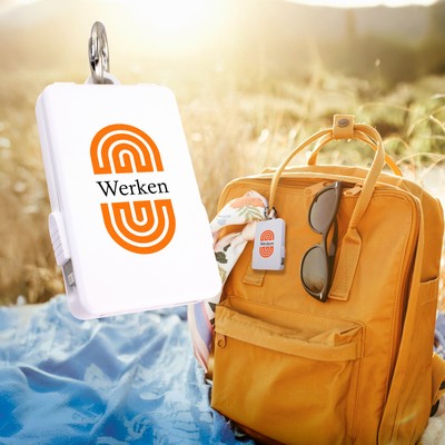 2000 mAh Keychain Power Bank with Built-In Cables