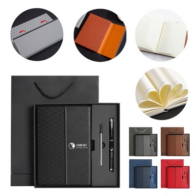 A5 PU Leather Business Notebook & Pen Gift Set