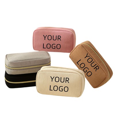 Travel Corduroy Makeup Bag