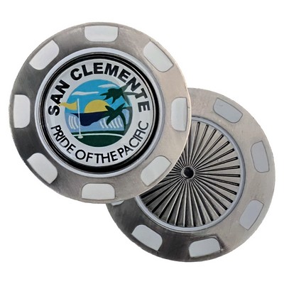 Premium Metal Poker Chip Medallion w/ Removable Domed Ball Marker