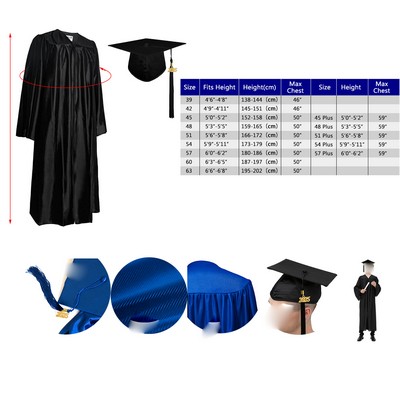 Shiny Graduation Cap and Gown with 2025 Tassel