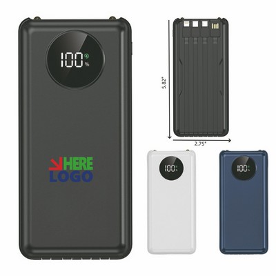 10000mAh Fast Charging Power Bank with Cable