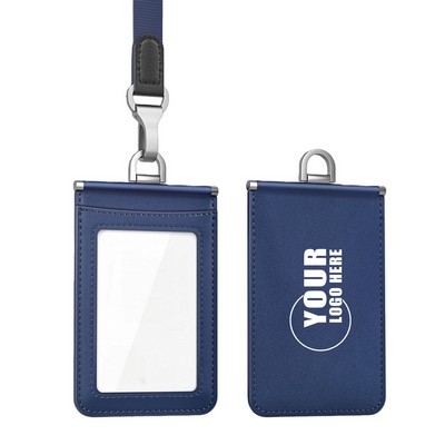 Vertical Employee ID Holder — Genuine Leather