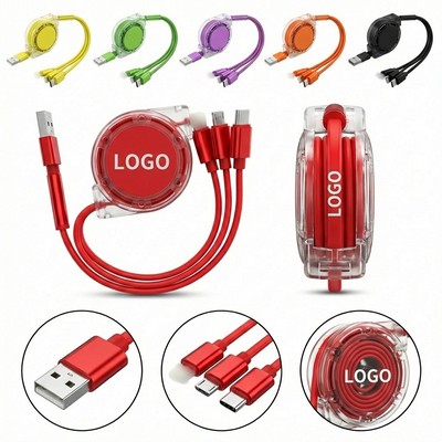 Portable Retractable 3-in-1 Charging Cord for Phone, Car, and Travel