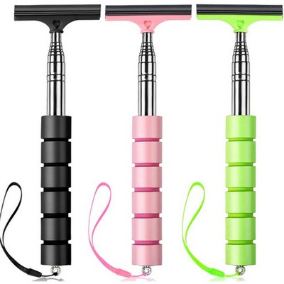 Stainless Steel Retractable Car Rearview Mirror Wiper, Auto Mirror Cleaner Brush,