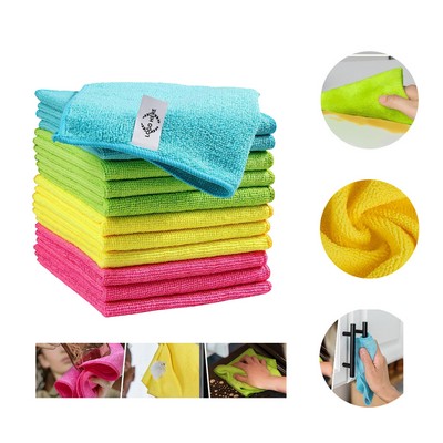 Microfiber Cleaning Cloths 4 Colors Soft Absorbent Towels