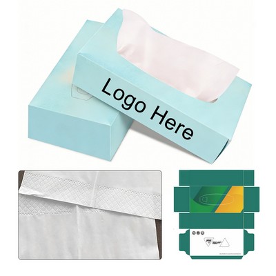 Advertising Custom Boxed Tissues 3-Ply Virgin Wood Pulp With Logo 50 Sheets