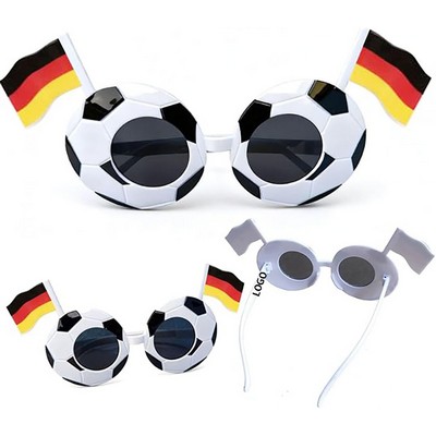 Custom Oversized Black White Team Flag Soccer Ball Sunglasses